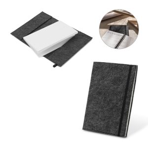 BALDWIN. Notatnik A5 z okładką z filcu z recyklingu (100% rPET) i stronami w linie w 100% z papieru pochodzącego z recyklingu P097538S ST-93636-133