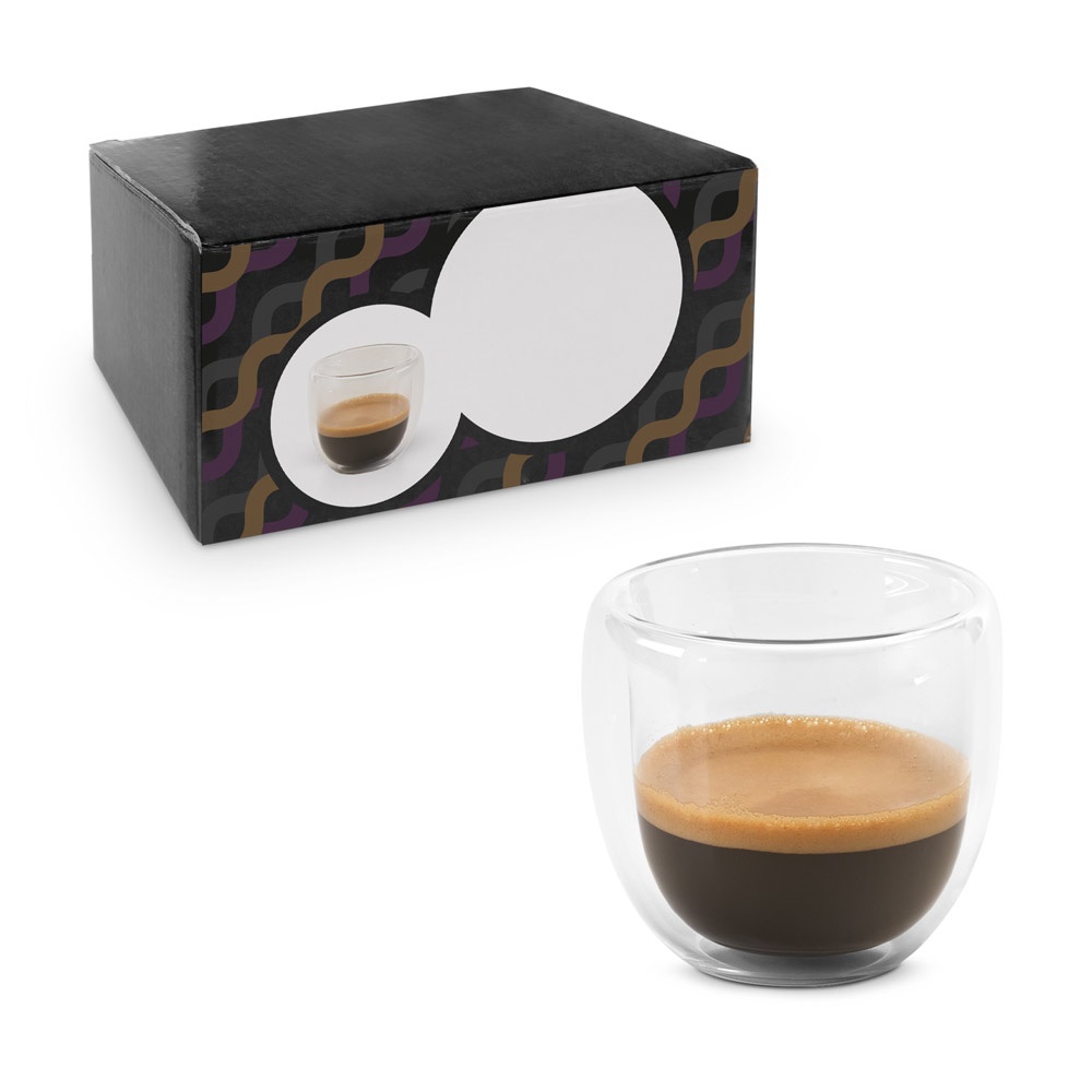 EXPRESSO. Izotermiczny szklany zestaw kawowy z 2 szklankami P036970S ST-93873-110