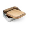 SHINO. Lunch Box. Pudełko na lunch ze stali nierdzewnej z bambusową pokrywką 800 ml P041147S