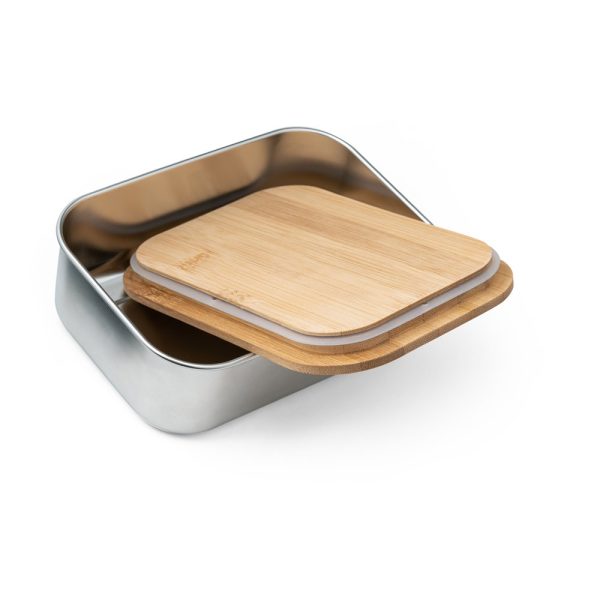 SHINO. Lunch Box. Pudełko na lunch ze stali nierdzewnej z bambusową pokrywką 800 ml P041147S