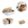 SHINO. Lunch Box. Pudełko na lunch ze stali nierdzewnej z bambusową pokrywką 800 ml P041147S