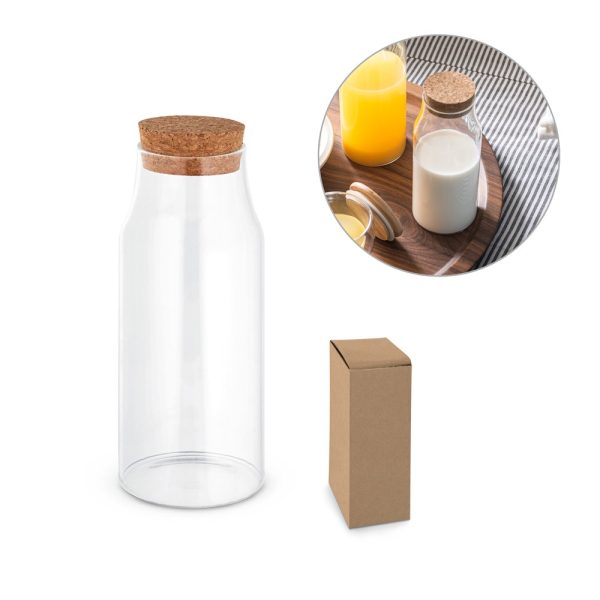 JASMIN 800. Szklana butelka z korkową pokrywką 800 ml P043824S