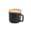FANGIO. Kubek ceramiczny z bambusową podstawą i pokrywką 230 mL P043842S czarny