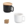 FANGIO. Kubek ceramiczny z bambusową podstawą i pokrywką 230 mL P043842S