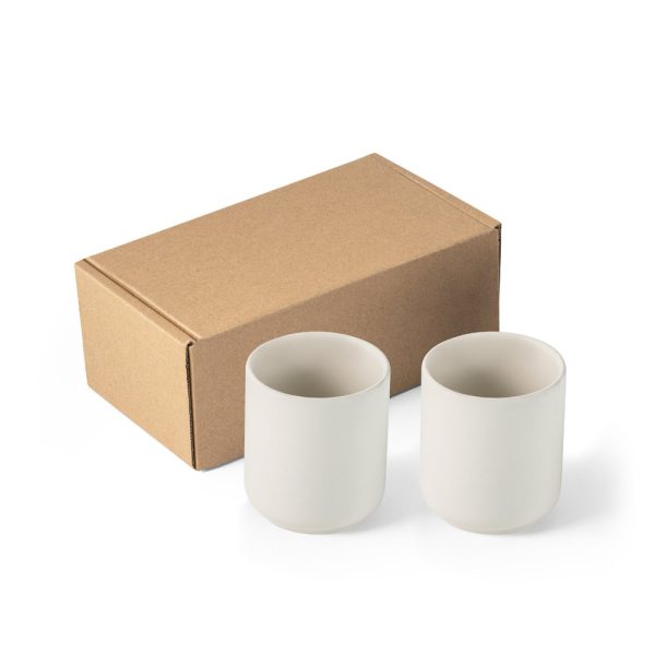 OWENS. Zestaw ceramicznych kubków 280 ml P043845S pastelowy biały