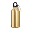 LANDSCAPE S. Aluminiowa butelka sportowa z karabińczykiem 400 ml P037266S satynowy złoty