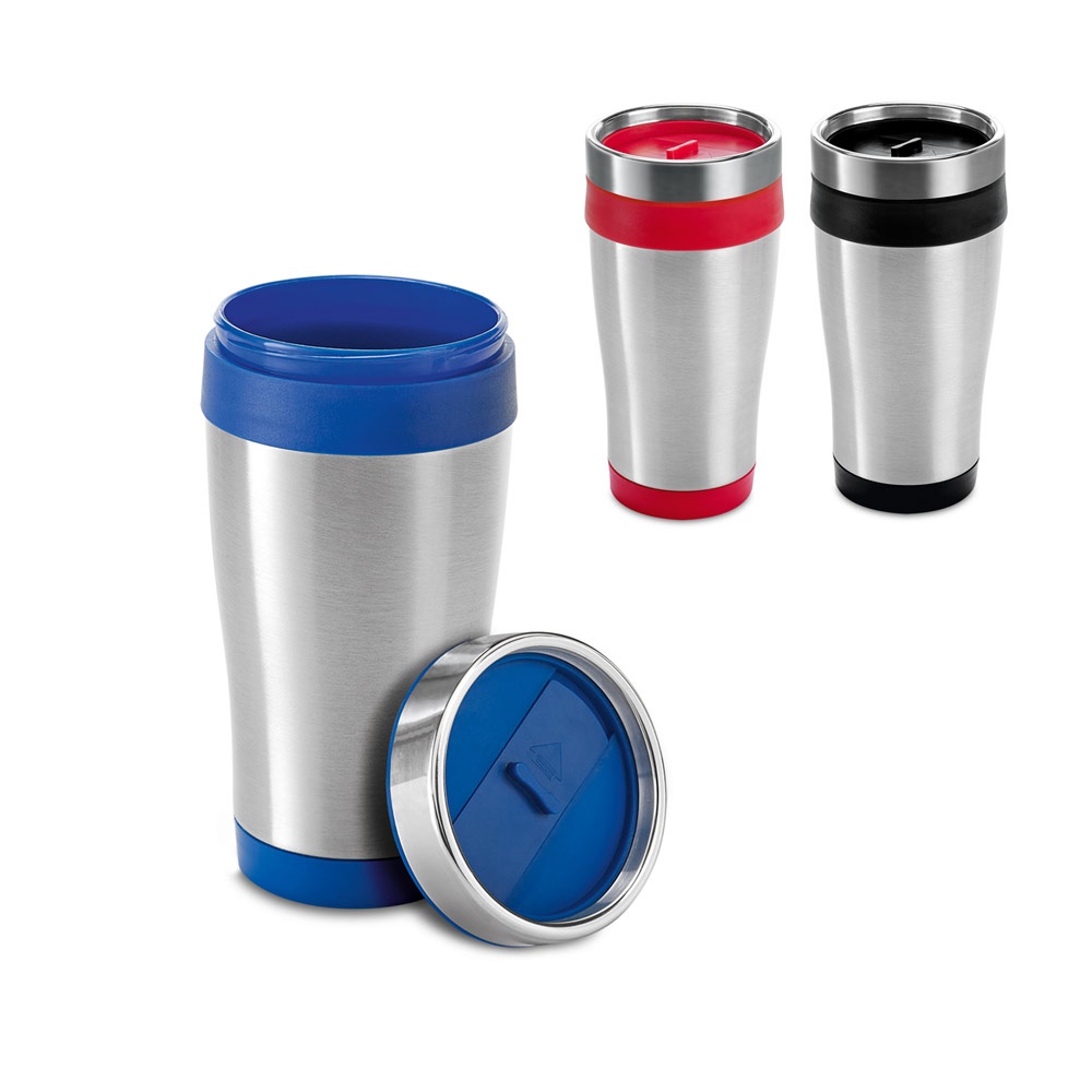 BATUM. Kubek podróżny 420 ml ze stali nierdzewnej i PP P037308S ST-94625-W