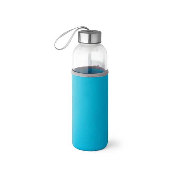 RAISE. Butelka sportowa ze szkła i stali nierdzewnej 520 ml P037353S błękitny