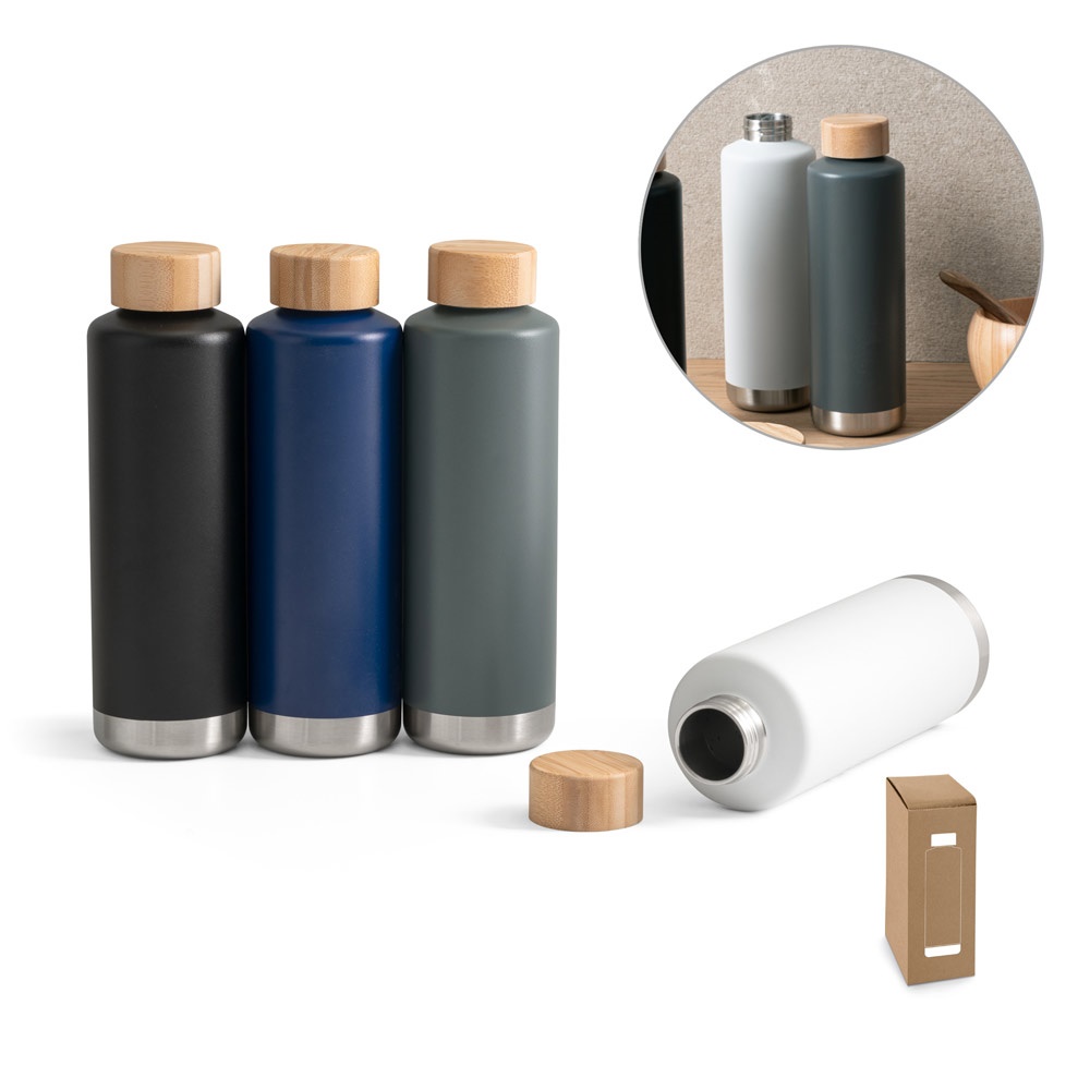 NORRE BOTTLE. Butelka próżniowa o podwójnych ściankach ze stali nierdzewnej (36% z recyklingu) 640 mL P041187S ST-94662-W