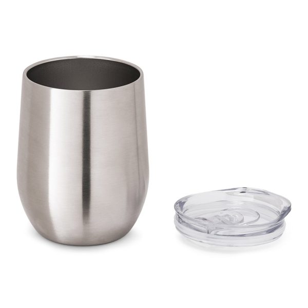 RONDE. Kubek podróżny ze stali nierdzewnej 400 ml P037390S satynowy srebrny