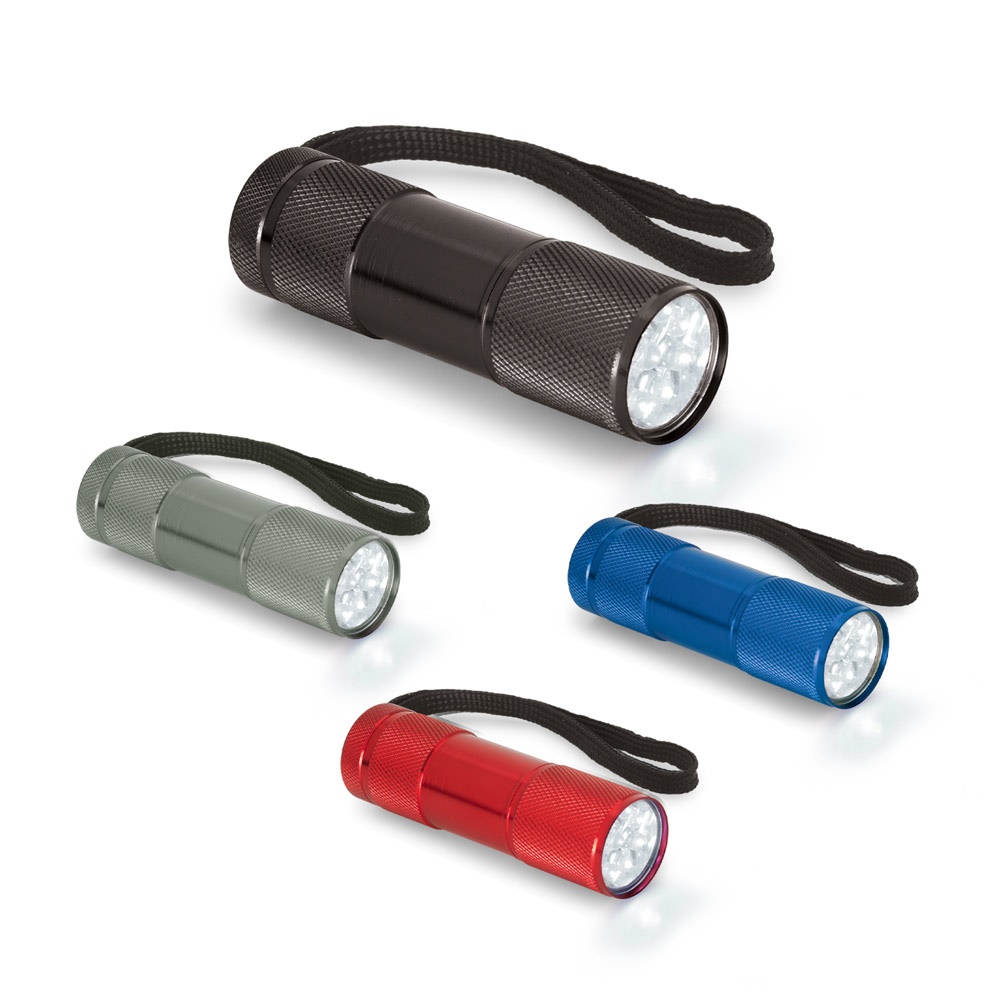 FLASHY. Aluminiowa latarka z 9 diodami LED P037433S ST-94736-W