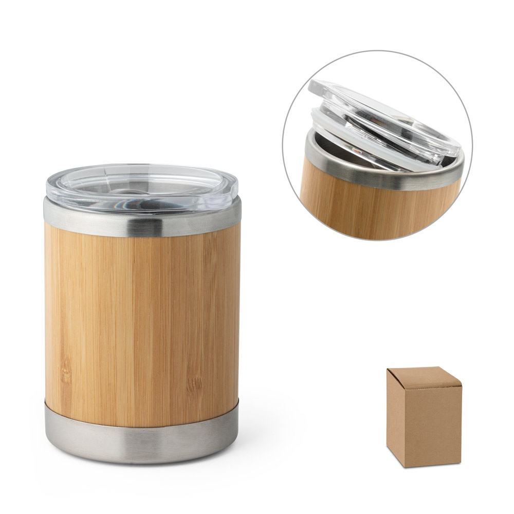 LYCKA. Kubek z bambusa i stali nierdzewnej 350 ml P041196S ST-94761-160