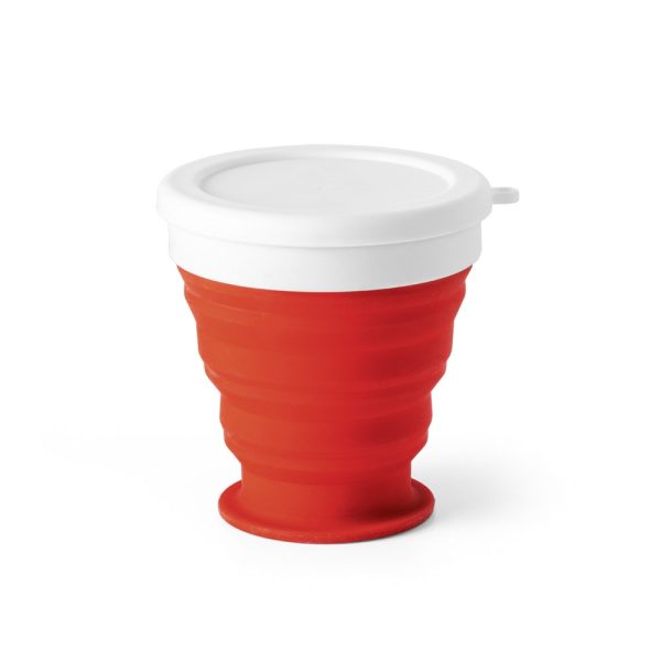 ASTRADA. Składany kubek podróżny 250 ml z silikonu i PP P037493S czerwony