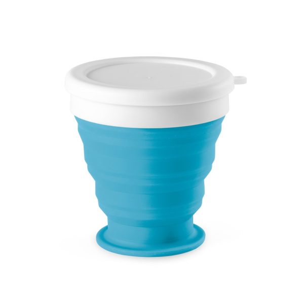 ASTRADA. Składany kubek podróżny 250 ml z silikonu i PP P037493S błękitny