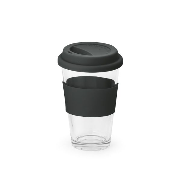 BARTY. Szklany kubek podróżny 330 ml P037500S czarny