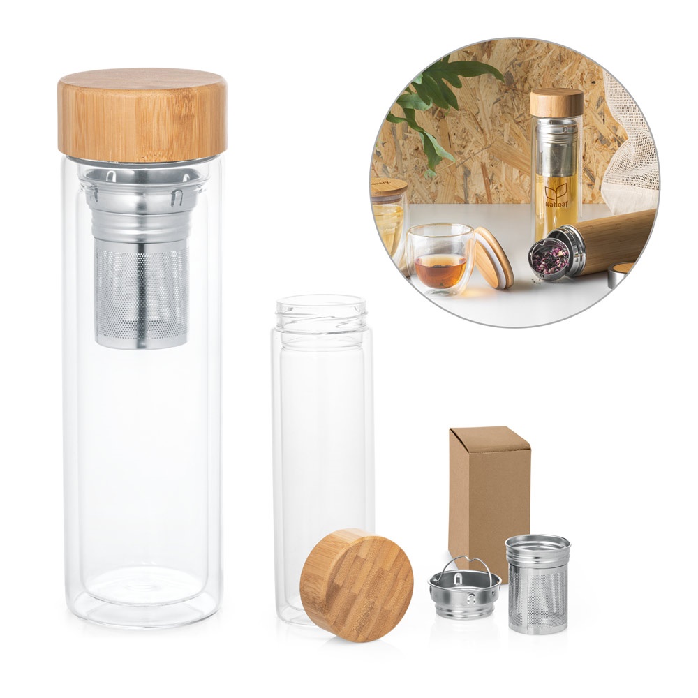 MAKAROVA. Butelka ze szkła borokrzemowego z zaparzaczem 490 ml P037511S ST-94765-160