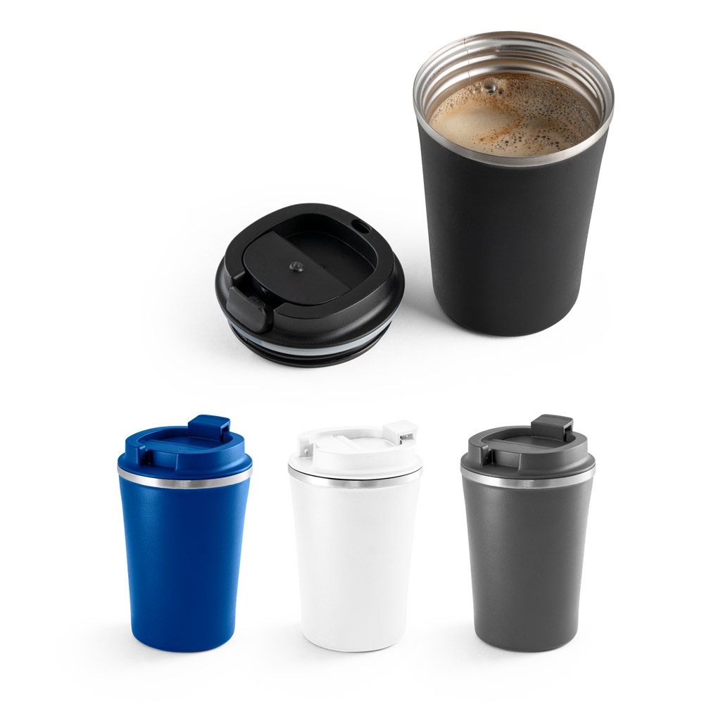 PHELPS. Kubek podróżny 470 ml ze stali nierdzewnej i PP P043865S ST-94772-W