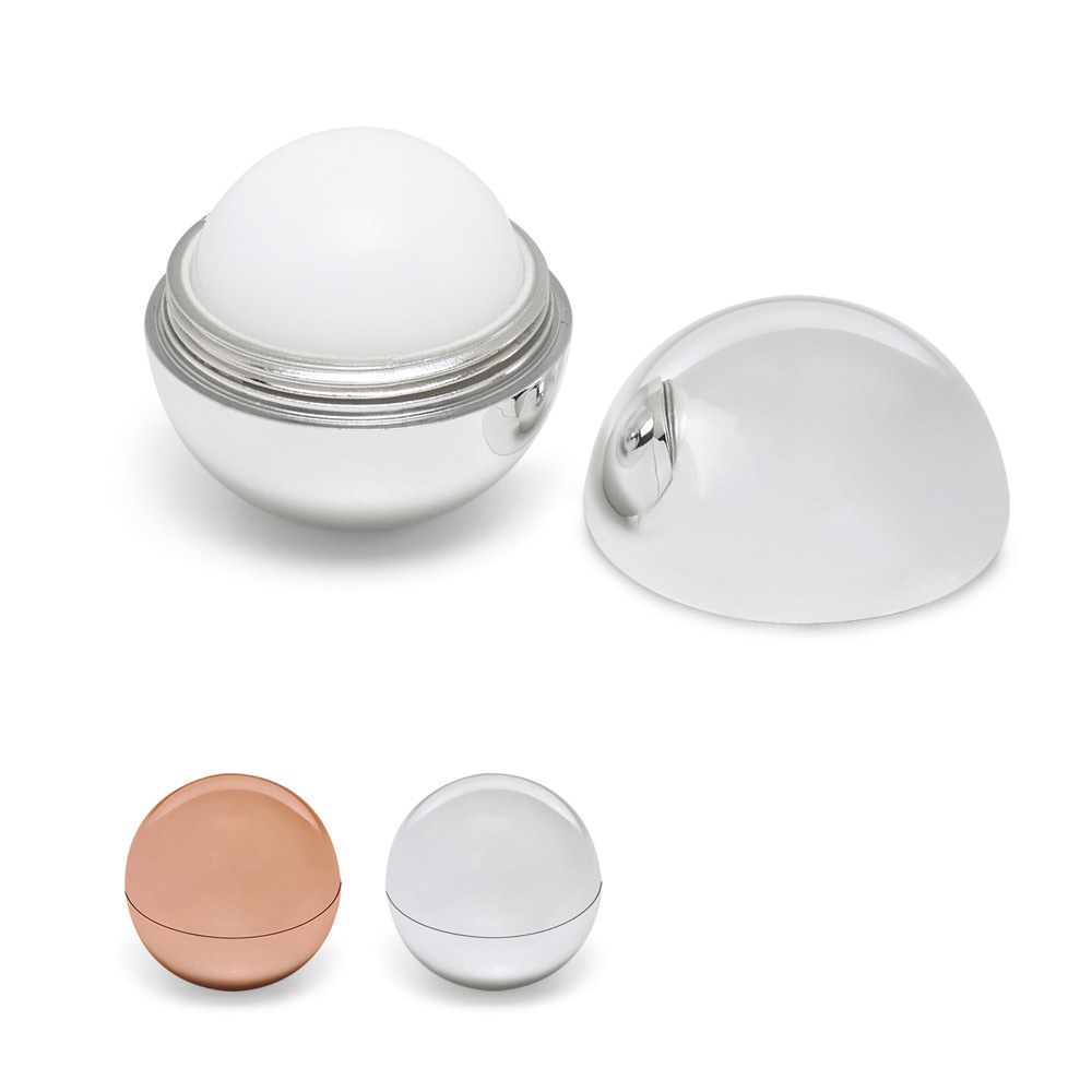 ALBA. Pomadka ochronna, w metalowym opakowaniu w formie kuli, z elementami z materiału ABS P037569S ST-94882-W