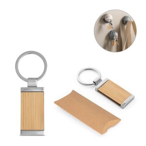 HOMER. Prostokątny brelok z bambusa P046671S ST-95070-160