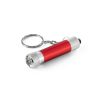 RE-LERGAN. Aluminiowy brelok do kluczy (92% z recyklingu) z latarką LED z 3 diodami P097593S czerwony