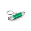 RE-LERGAN. Aluminiowy brelok do kluczy (92% z recyklingu) z latarką LED z 3 diodami P097593S zielony