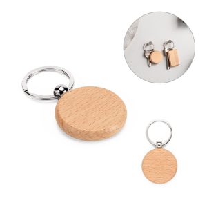 STEWIE ROUND. Okrągły brelok z drewna bukowego P097599S ST-95094-160