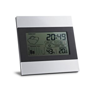 DENE. Biurkowa stacja pogodowa z ekranem LCD z aluminium i ABS P037675S ST-97070-127