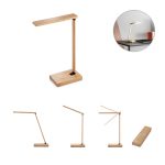 MOREY. Składana lampka biurkowa z superszybką ładowarką bezprzewodową 15 W z bambusa P043876S