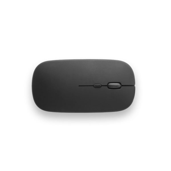 KHAN. Mysz bezprzewodowa z baterią 500 mAh wykonaną w ABS pochodzącego z recyklingu (100% rABS) P046689S czarny