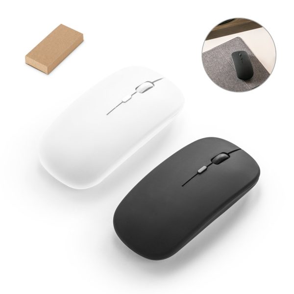 KHAN. Mysz bezprzewodowa z baterią 500 mAh wykonaną w ABS pochodzącego z recyklingu (100% rABS) P046689S