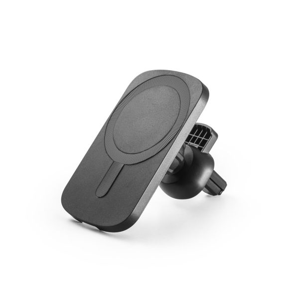 KOCH. Samochodowy uchwyt na smartfon z bezprzewodową ładowarką magnetyczną 15W ze ABS pochodzącego z recyklingu (100% rABS) P097605S