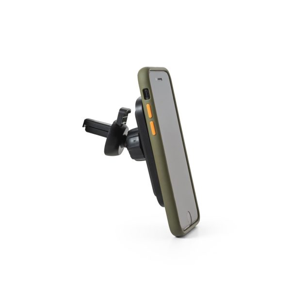 KOCH. Samochodowy uchwyt na smartfon z bezprzewodową ładowarką magnetyczną 15W ze ABS pochodzącego z recyklingu (100% rABS) P097605S