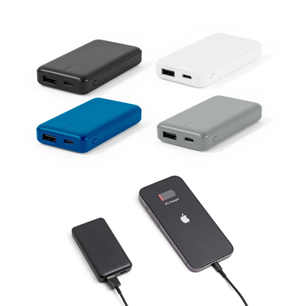 SHERYL. Power bank 4.000 mAh w ABS pochodzącego z recyklingu (100% rABS) P097617S ST-97195-W