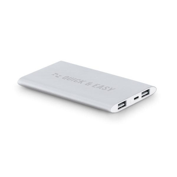 NOBEL. Power bank 7.200 mAh z aluminium pochodzącego z recyklingu (100% z rAL) P037780S satynowy srebrny