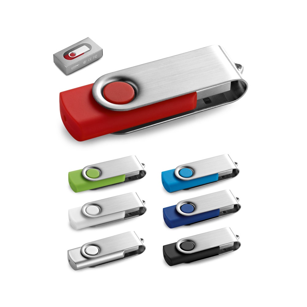 CLAUDIUS 16GB. Pamięć flash USB 16 GB z metalowym klipsem P037827S ST-97433-W