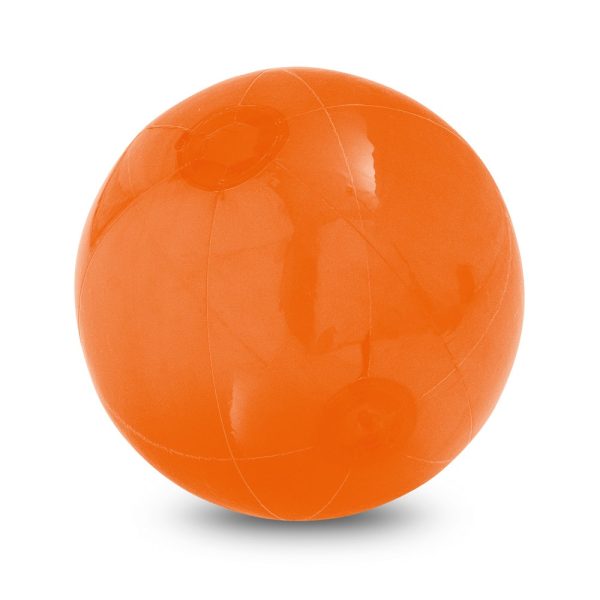 PECONIC. Nadmuchiwana piłka plażowa z półprzezroczystego PVC P037997S pomarańczowy