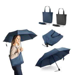 SKYLAR. Parasol 2 w 1 z torbą na zakupy z poliestru z recyklingu w zestawie P083180S ST-99094-W