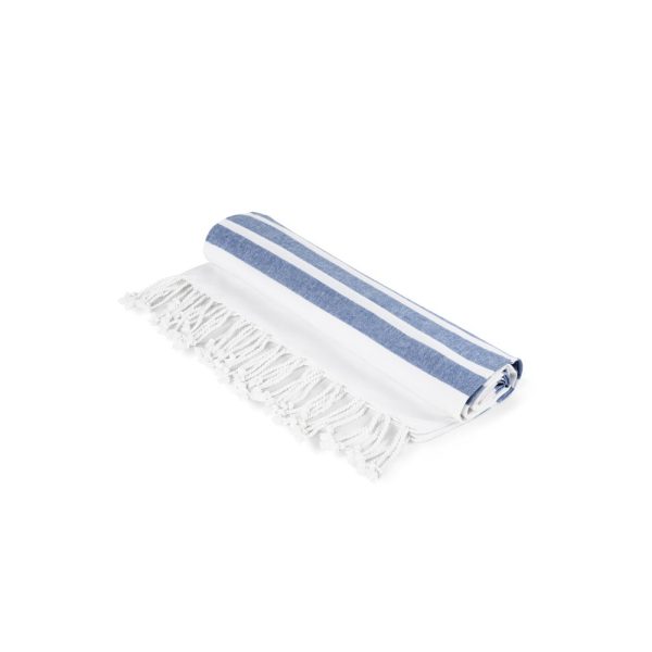 SARDENHA. Ręcznik plażowy z bawełny (70% z recyklingu) i poliestru (30% z recyklingu) (180 g/m²) P097640S granatowy