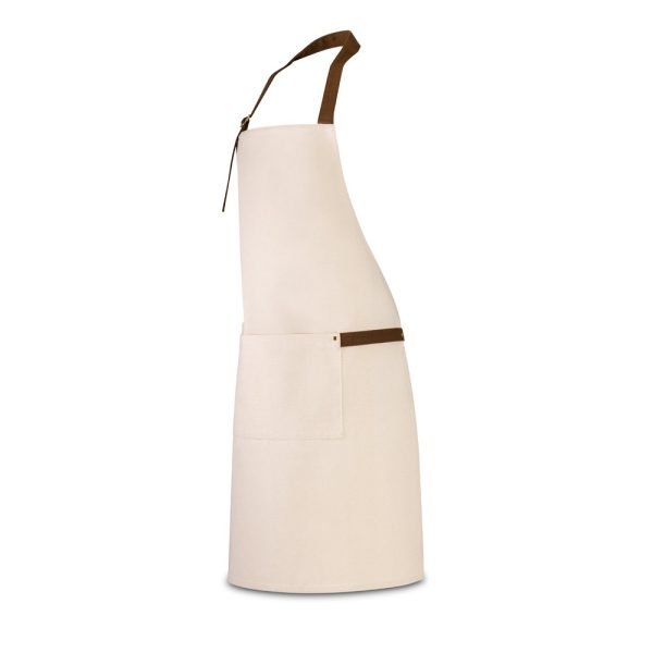 HOLM. Fartuch z płótna 100% bawełny (320 g/m²) z metalowymi detalami P043890S