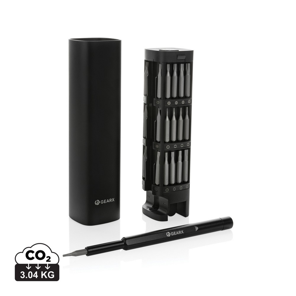 Śrubokręt Gear X, 56 końcówek, aluminium z recyklingu P054762X AX-P221.261