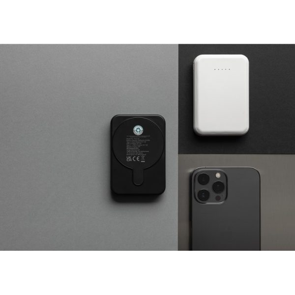 Magnetyczny bezprzewodowy power bank 5000 mAh, 5W Stellar P101644X czarny