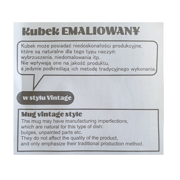 Kubek emaliowany Oldie 500 ml P001335R