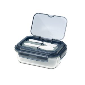 Szklany lunch box ze sztućcami 1000 ml Lagos P001578R RO-R08444.02