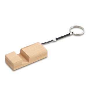 Bambusowy brelok z podstawką pod telefon P001537R RO-R22828.13