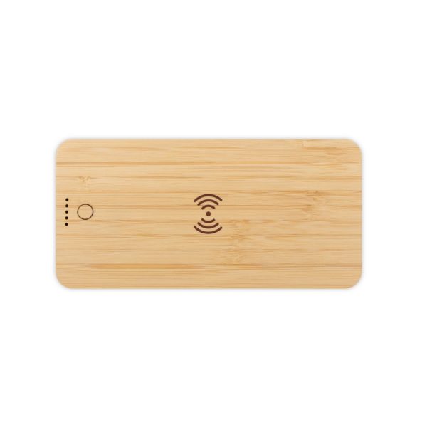 Bambusowy bezprzewodowy power bank 8000 mAh B'RIGHT, ładowarka bezprzewodowa 15W | Benson P051786X