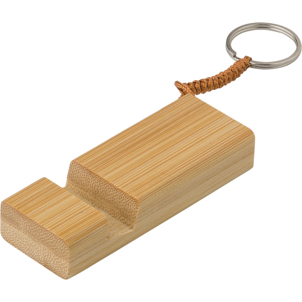 Bambusowy brelok do kluczy, stojak na telefon P043501X AX-V0282-16