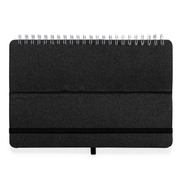 Notatnik RPET ok. A5, stojak na telefon, stojak na tablet P043764X czarny