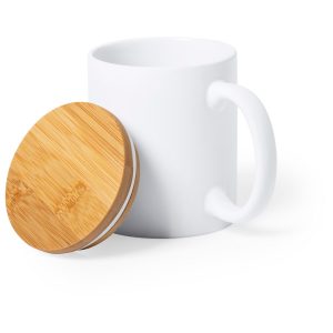 Kubek ceramiczny 370 ml z bambusowym wieczkiem P009421X AX-V0887-02