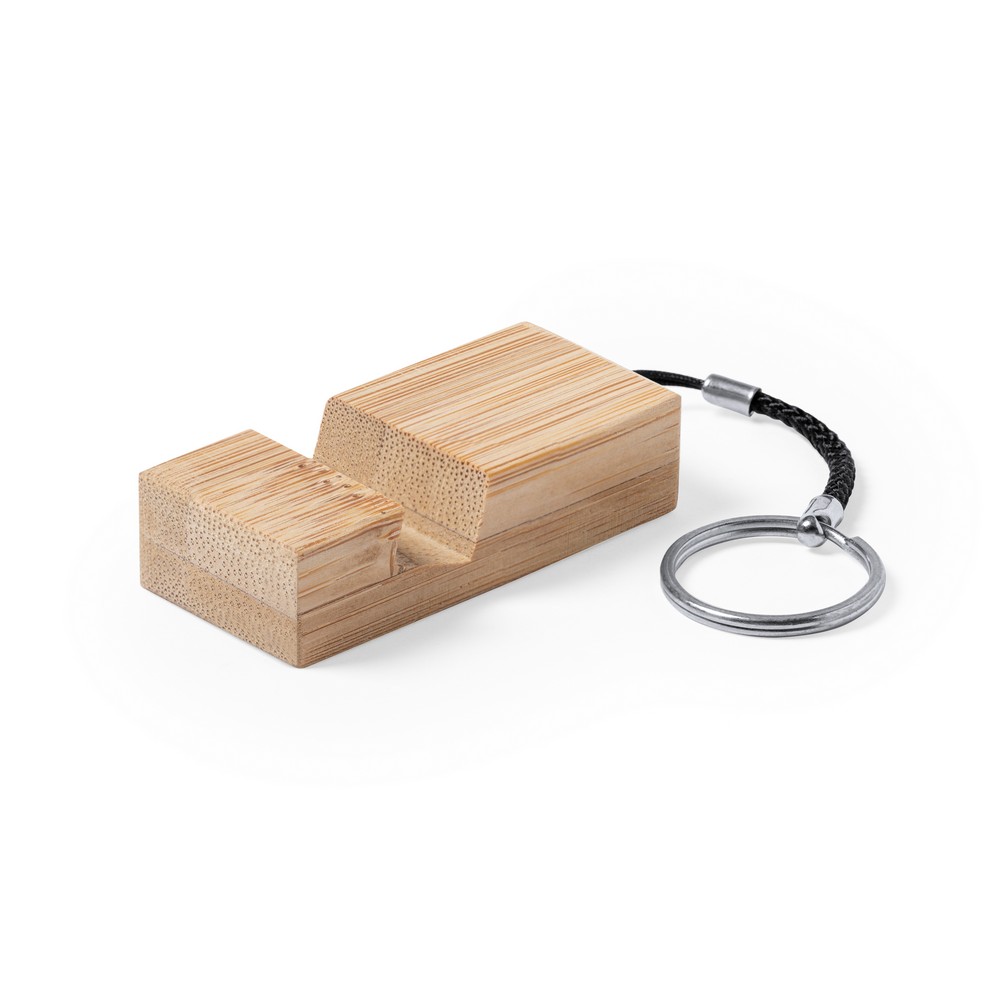 Bambusowy brelok do kluczy, stojak na telefon P009999X AX-V0964-00