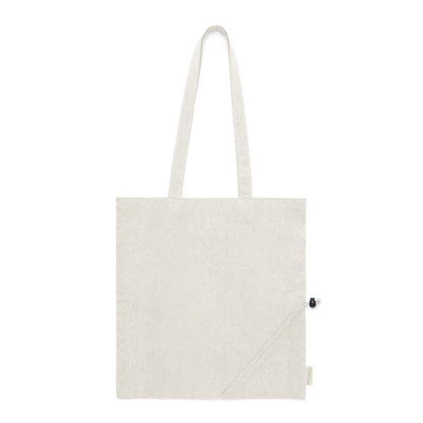 Torba na zakupy z bawełny z recyklingu, składana P047815X neutralny